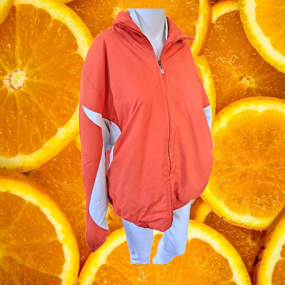 Majestic Therma Baseโ Full Zip Orange and White Jacket Size Medium